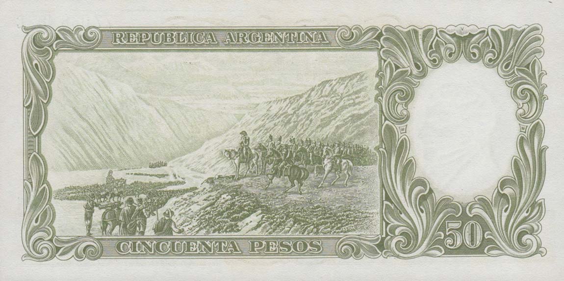 Back of Argentina p271a: 50 Pesos from 1955