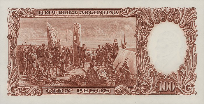 Back of Argentina p272c: 100 Pesos from 1957