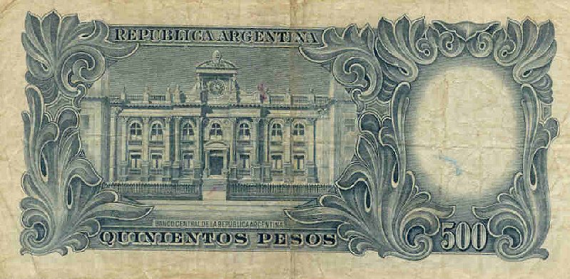 Back of Argentina p273b: 500 Pesos from 1955