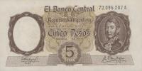 Gallery image for Argentina p275c: 5 Pesos from 1960