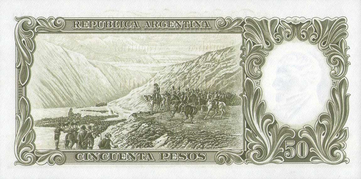 Back of Argentina p276: 50 Pesos from 1968