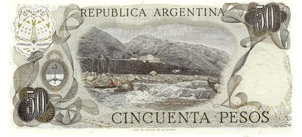 Back of Argentina p296: 50 Pesos from 1974