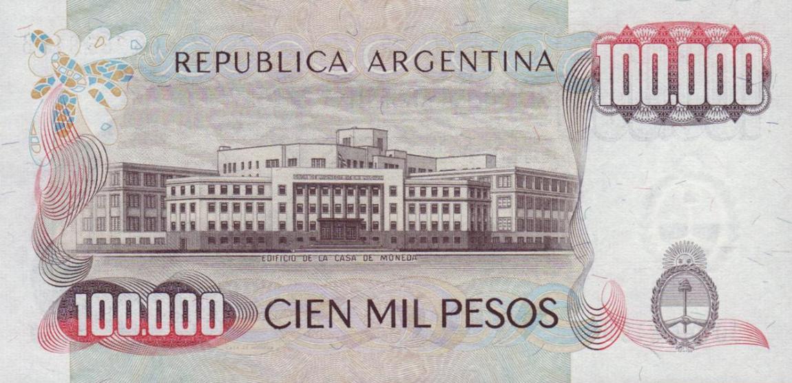 Back of Argentina p308a: 100000 Pesos from 1979