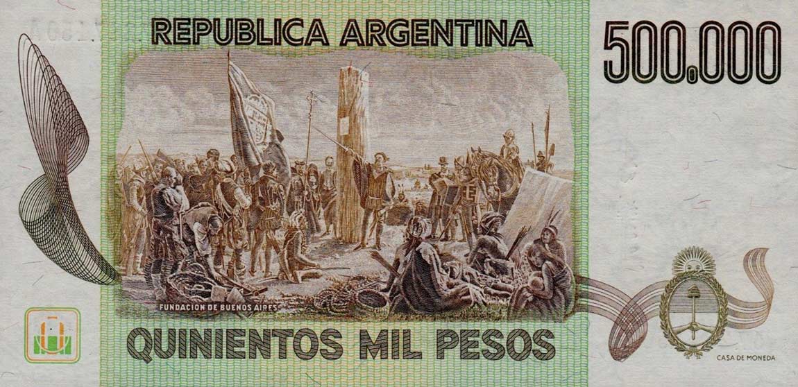 Back of Argentina p309a: 500000 Pesos from 1980