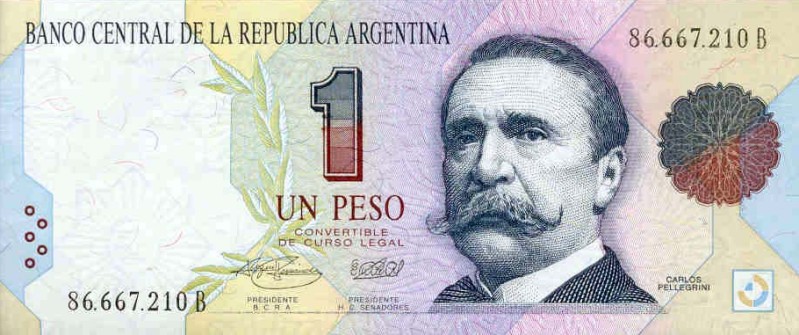 Front of Argentina p339b: 1 Peso from 1992