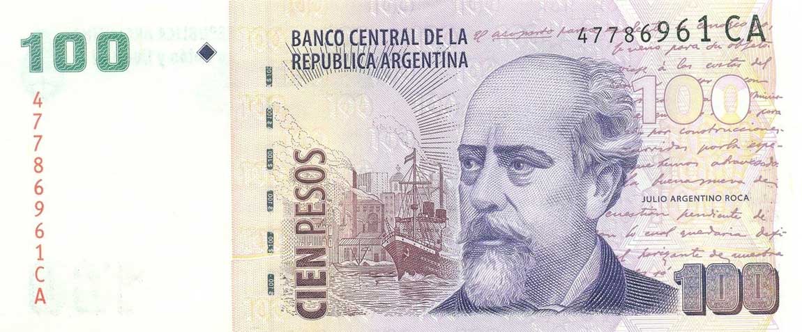 Front of Argentina p357c: 100 Pesos from 2003