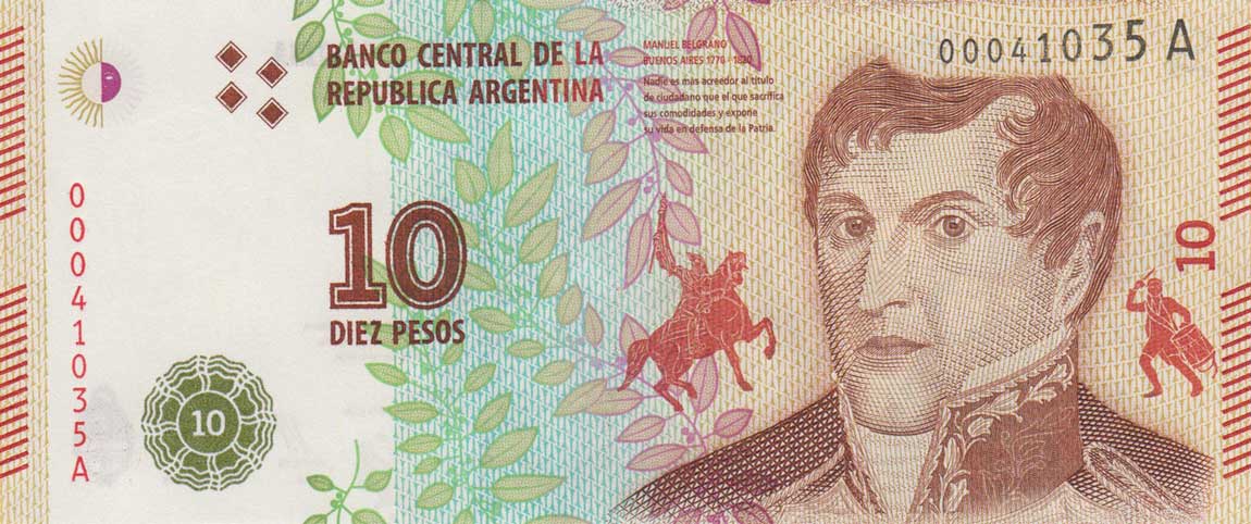 Front of Argentina p360: 10 Pesos from 2016