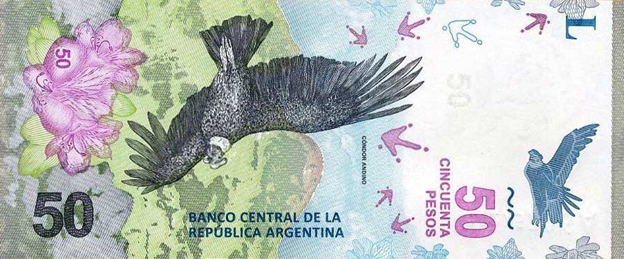 Front of Argentina p363: 50 Pesos from 2018