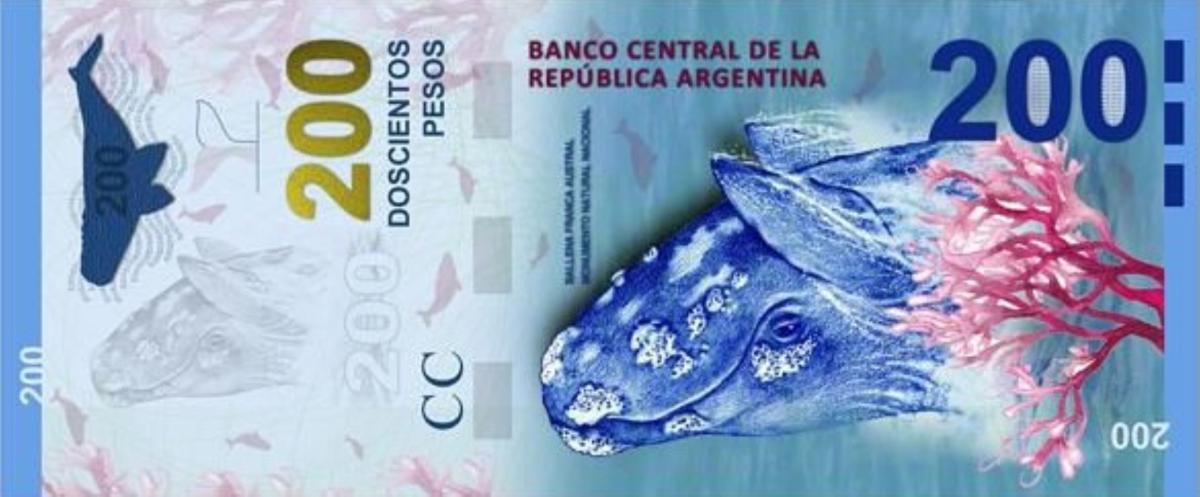 Front of Argentina p364s: 200 Pesos from 2016