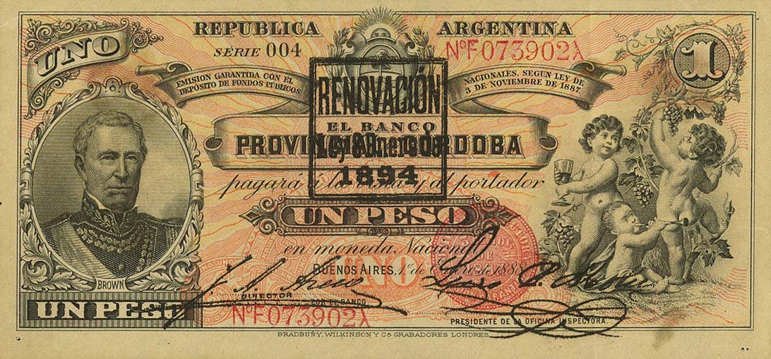 Front of Argentina pS1121b: 1 Peso from 1888