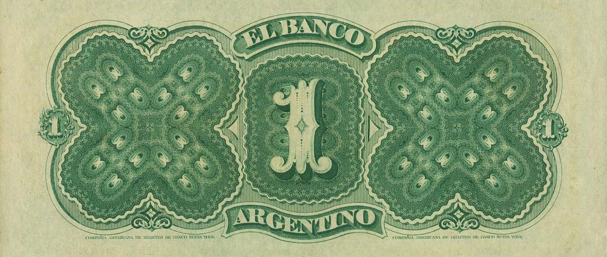 Back of Argentina pS1459: 1 Peso Plata Boliviana from 1873