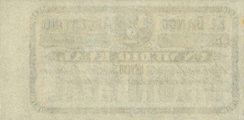 Back of Argentina pS1517: 0.5 Real Plata Boliviana from 1869