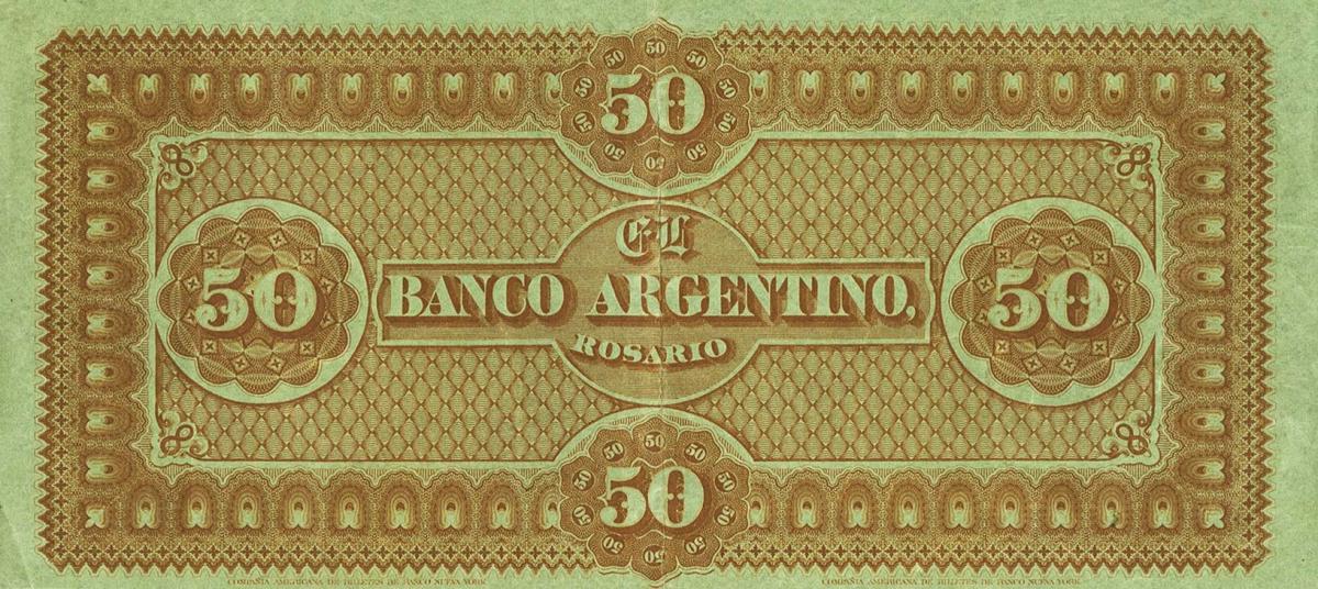 Back of Argentina pS1529r: 50 Peso Plata Boliviana from 1866