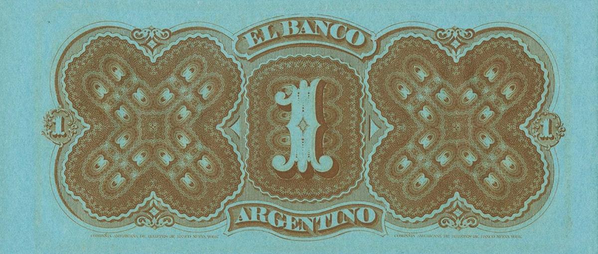 Back of Argentina pS1531r: 1 Peso Fuerte from 1867