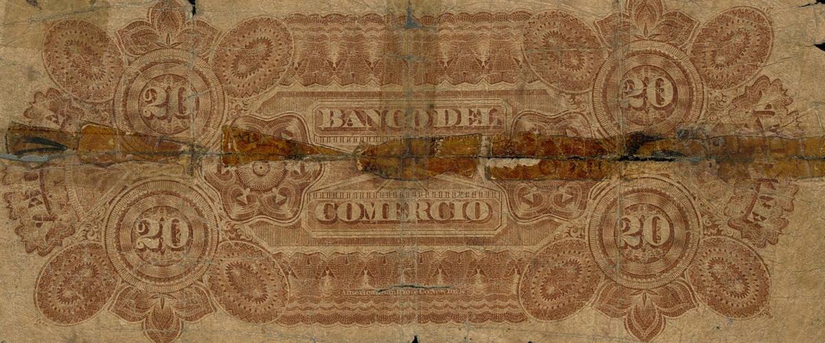 Back of Argentina pS1608r: 20 Peso Plata Boliviana from 1869