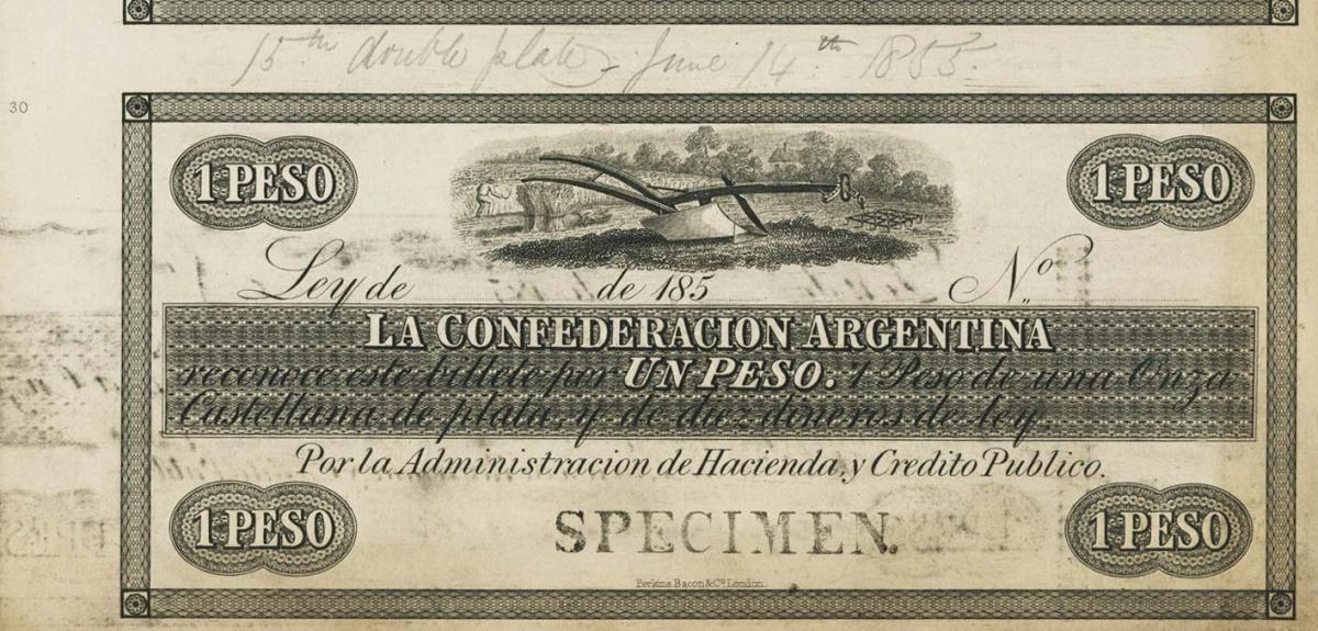 Front of Argentina pS161: 1 Peso from 1850