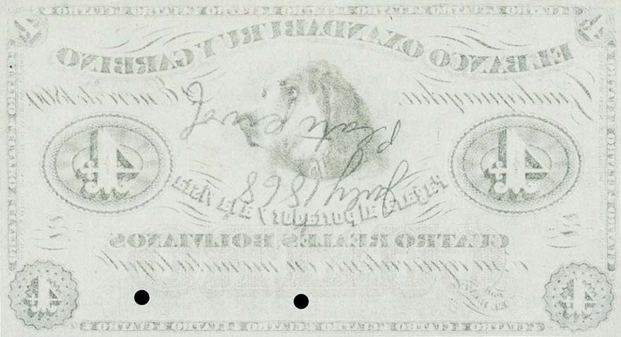 Back of Argentina pS1781r: 4 Real Boliviano from 1869