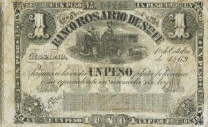 pS1854b from Argentina: 1 Peso Plata Boliviana from 1869