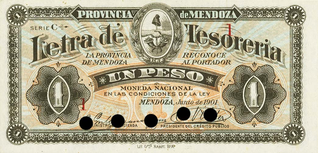 Front of Argentina pS2076s: 1 Peso from 1901