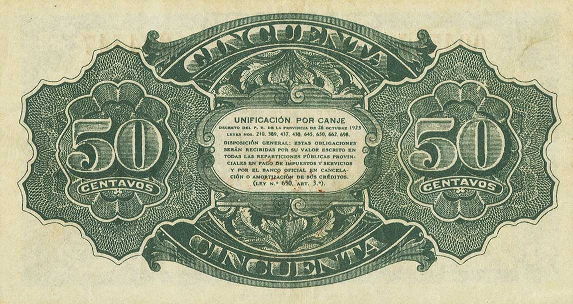 Back of Argentina pS2096: 50 Centavos from 1923