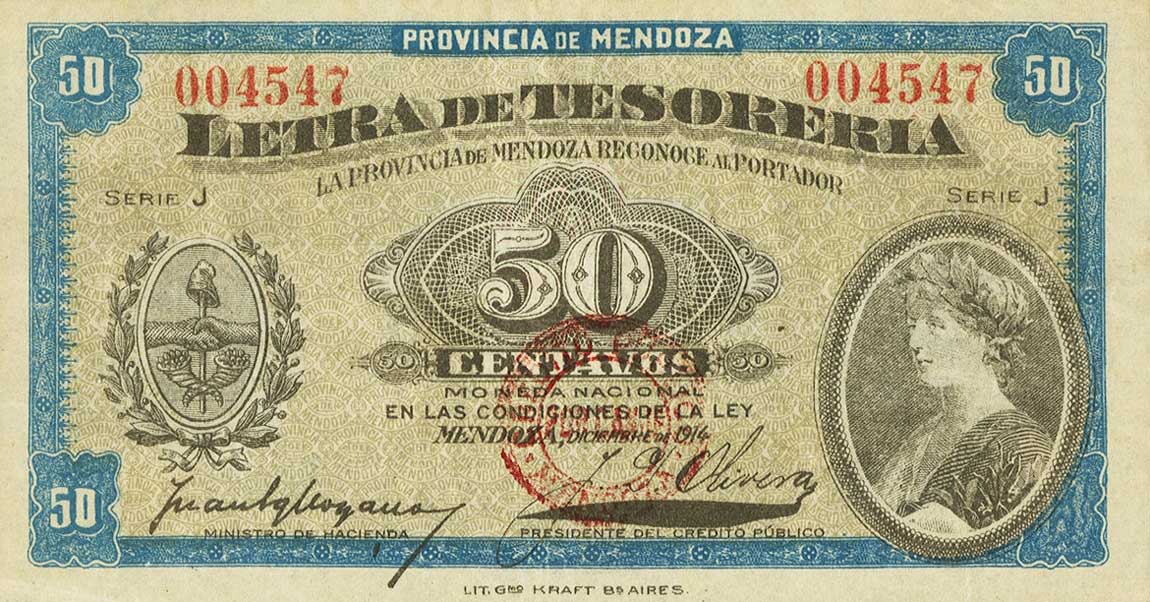 Front of Argentina pS2096: 50 Centavos from 1923