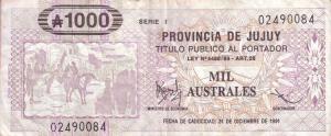 pS2411 from Argentina: 1000 Australes from 1991
