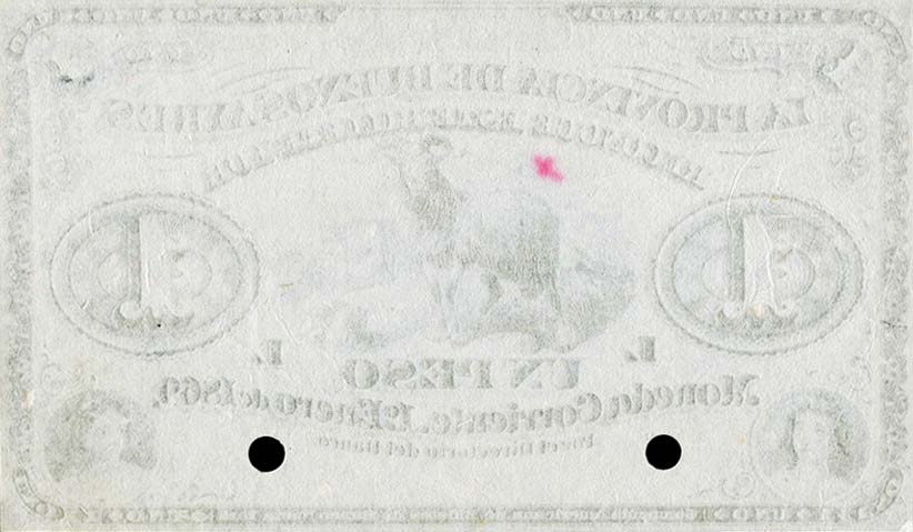 Back of Argentina pS481p: 1 Peso from 1869