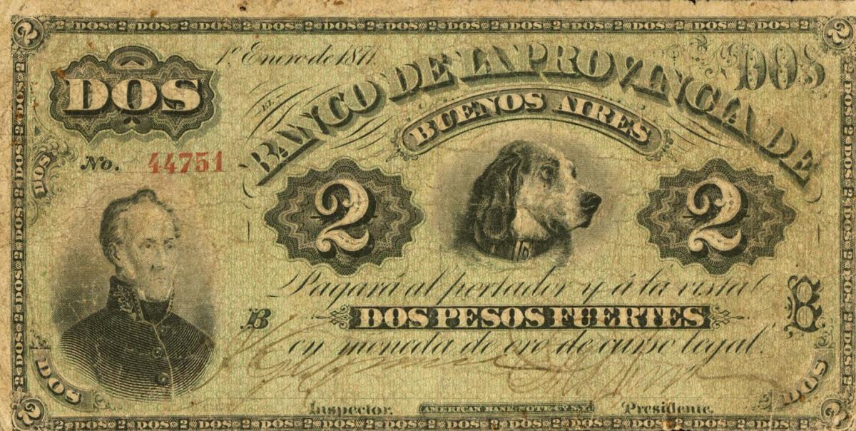 Front of Argentina pS525a: 2 Peso Fuerte from 1871