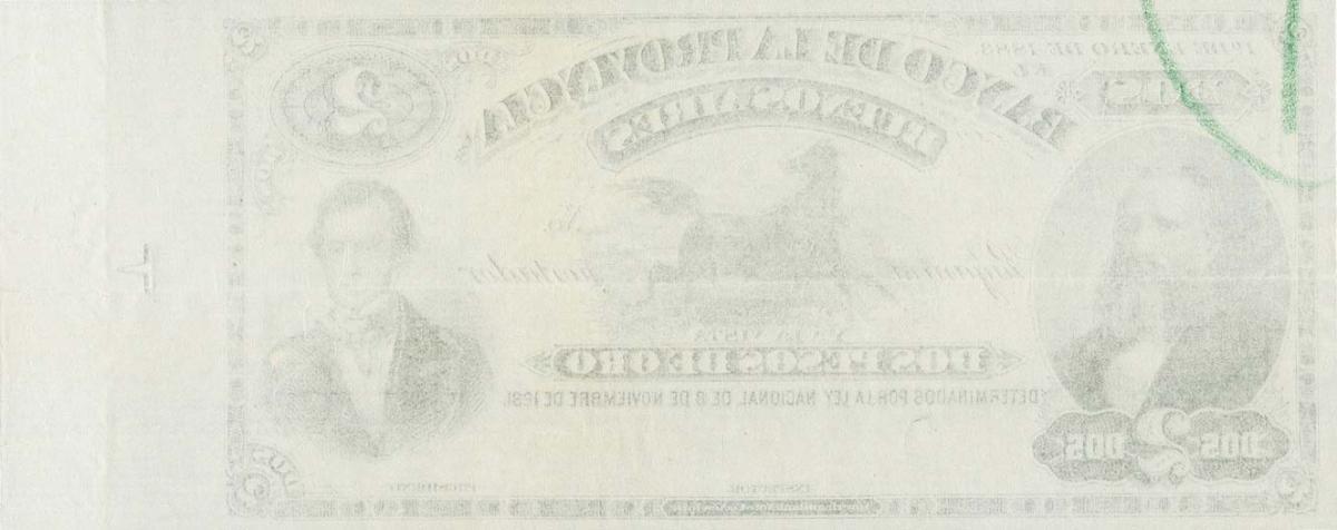 Back of Argentina pS536p: 2 Pesos Oro from 1883