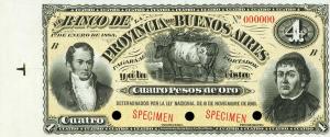 pS537s from Argentina: 4 Pesos Oro from 1883