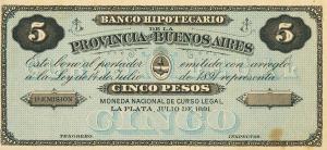 pS617p from Argentina: 5 Pesos from 1891