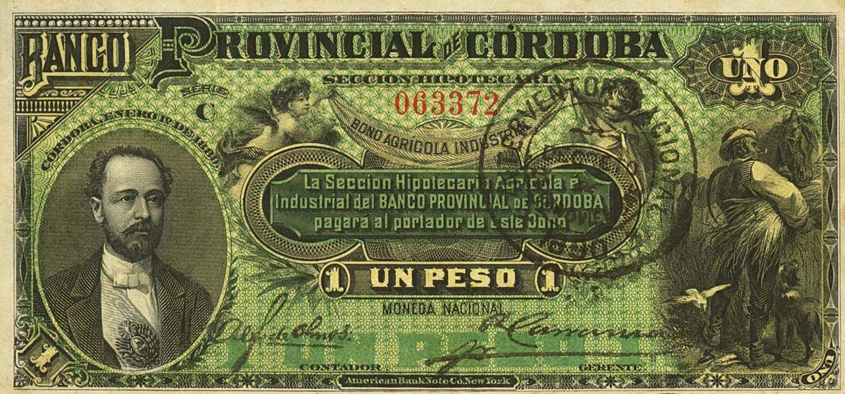 Front of Argentina pS741a: 1 Peso from 1889