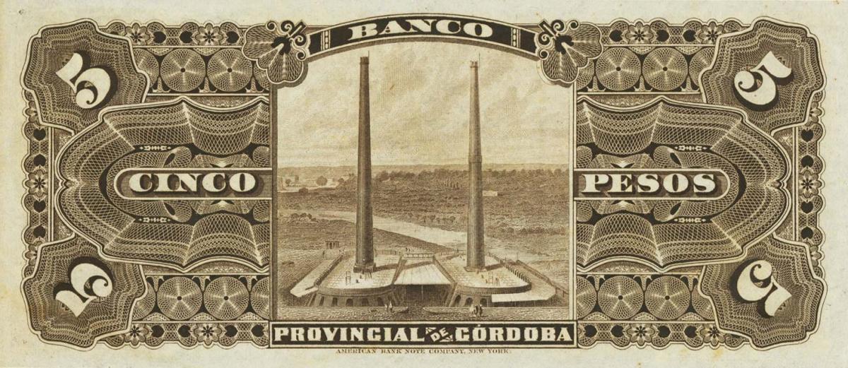 Back of Argentina pS742r: 5 Pesos from 1889