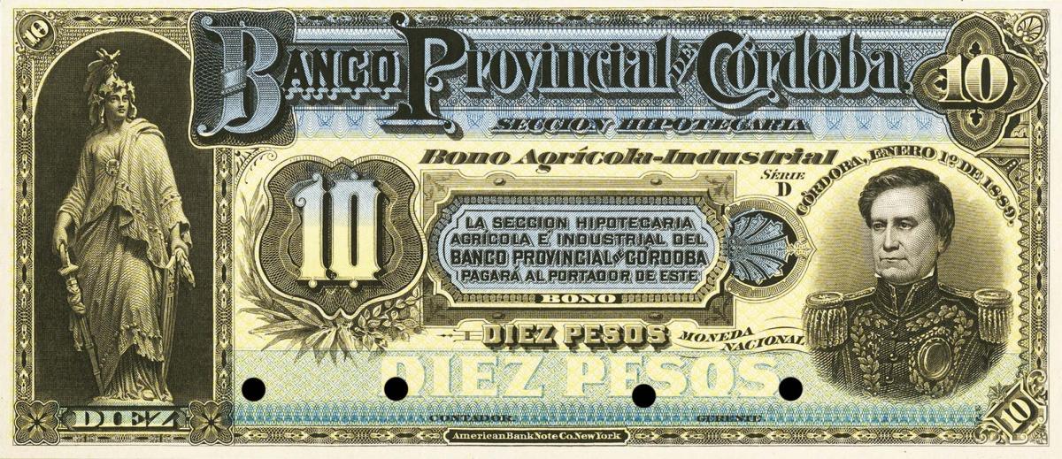 Front of Argentina pS743p: 10 Pesos from 1889