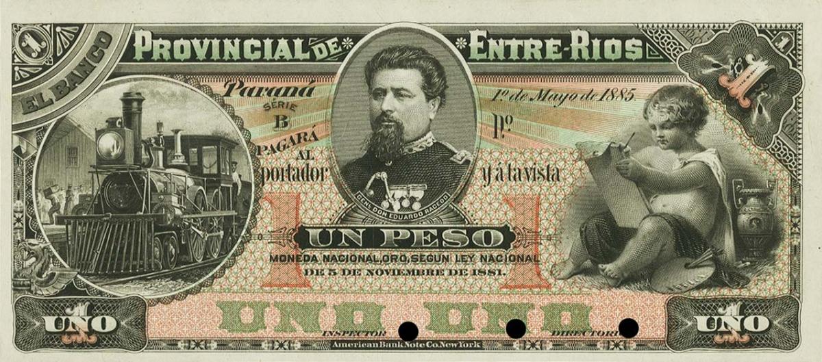 Front of Argentina pS767p: 1 Peso from 1885