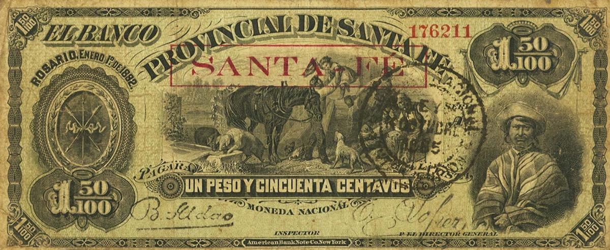 Front of Argentina pS832: 1.5 Pesos from 1882