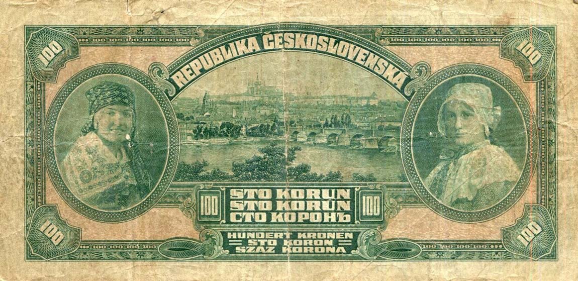 Back of Czechoslovakia p17a: 100 Korun from 1920