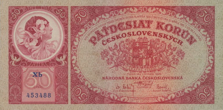 Front of Czechoslovakia p22b: 50 Korun from 1929