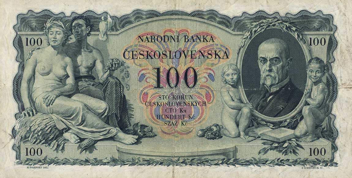 Back of Czechoslovakia p23a: 100 Korun from 1931