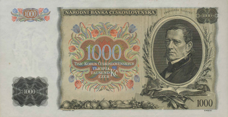 Back of Czechoslovakia p26a: 1000 Korun from 1934