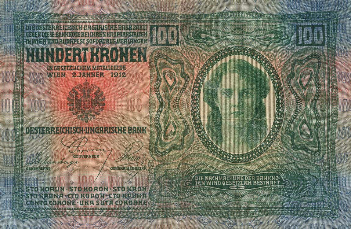 Back of Czechoslovakia p4a: 100 Korun from 1919