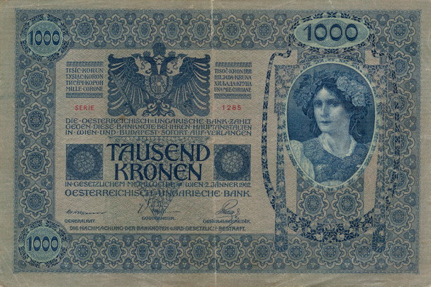 Back of Czechoslovakia p5: 1000 Korun from 1919