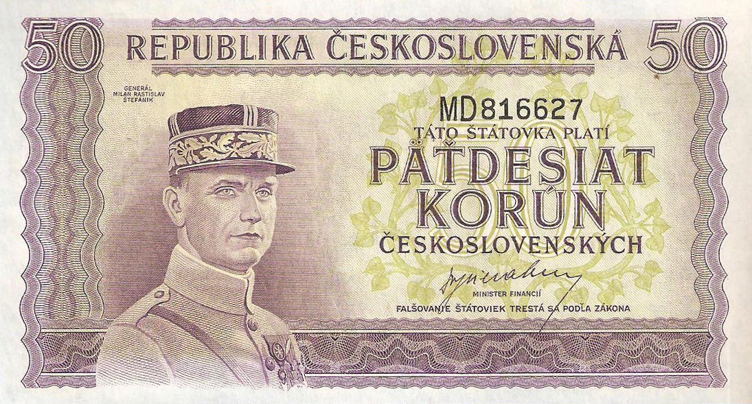 Front of Czechoslovakia p62a: 50 Korun from 1945