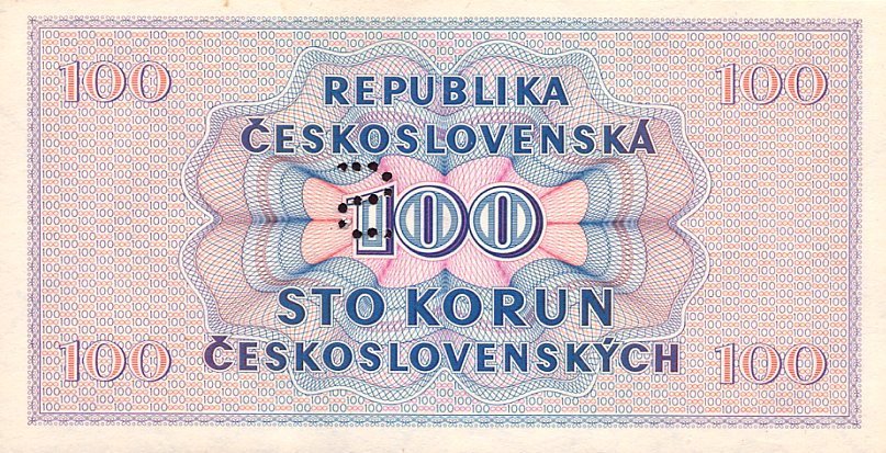 Back of Czechoslovakia p67s: 100 Korun from 1945