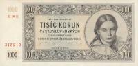 p74b from Czechoslovakia: 1000 Korun from 1945