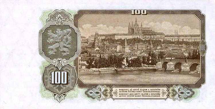 Back of Czechoslovakia p86a: 100 Korun from 1953