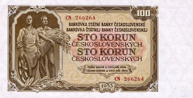 Front of Czechoslovakia p86a: 100 Korun from 1953