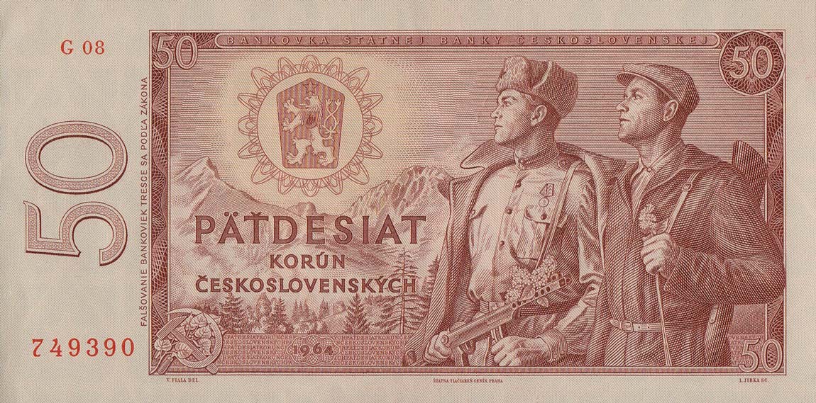 Front of Czechoslovakia p90b: 50 Korun from 1964