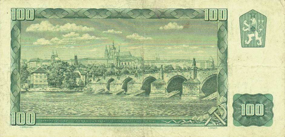 Back of Czechoslovakia p91a: 100 Korun from 1961