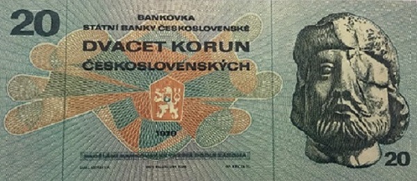 Front of Czechoslovakia p92d: 20 Korun from 1970